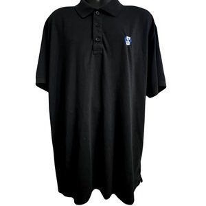 Port Authority Black Polo Shirt Men XXL Logo Short Sleeve Stretch
